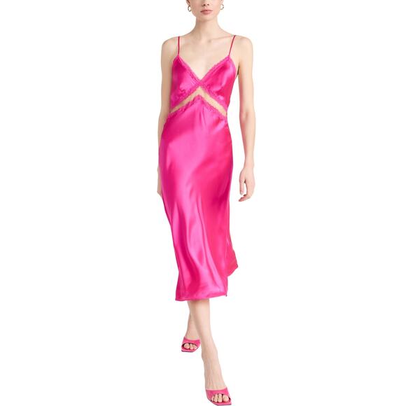 Cami Nyc Satin Neon Pink Delfina Slip Dress Size XXS